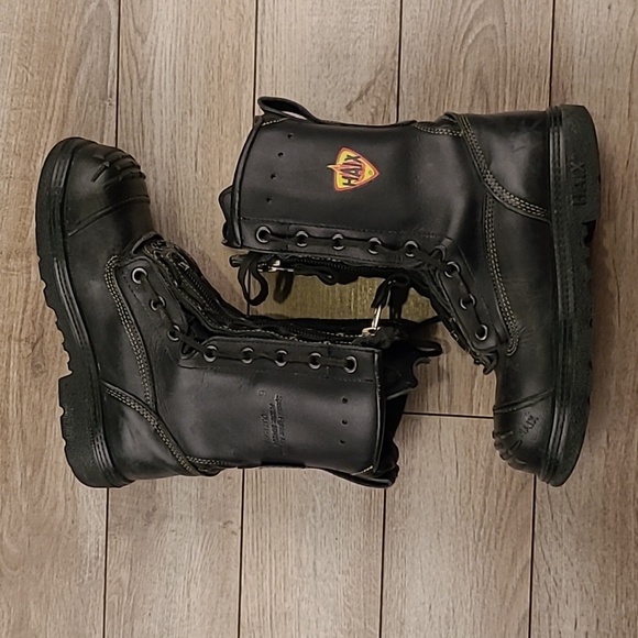 HAIX Special Fighter Wildland Fire Fighting Black Leather Sz 6 E Mens‎ Zip Boots - Picture 1 of 13